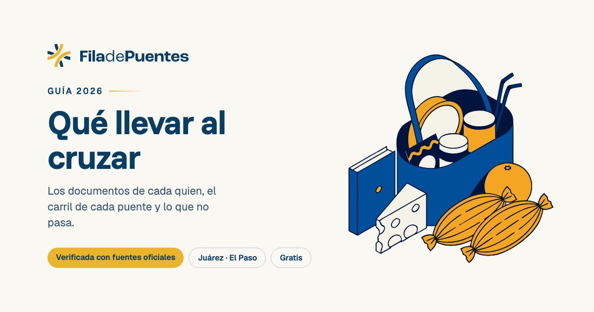 Qué llevar y no cruzar en frontera Juárez-El Paso 2026