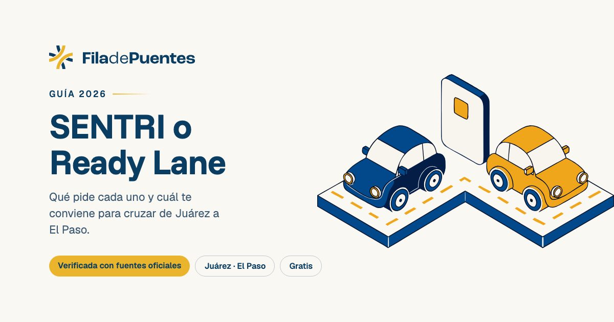 SENTRI vs Ready Lane 2026: costo y cuál te conviene